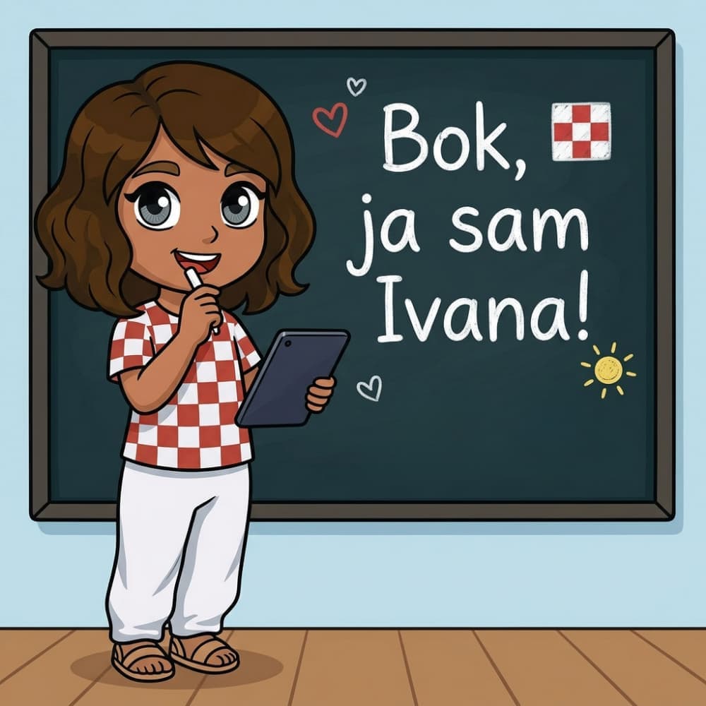 Ivana at the board: “Bok, ja sam Ivana!”